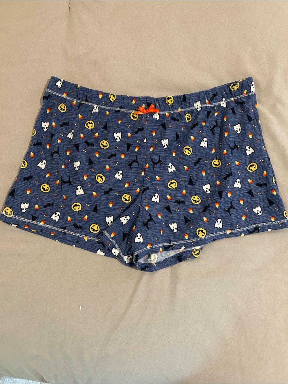 Women’s Blue Halloween Print Lounge Shorts